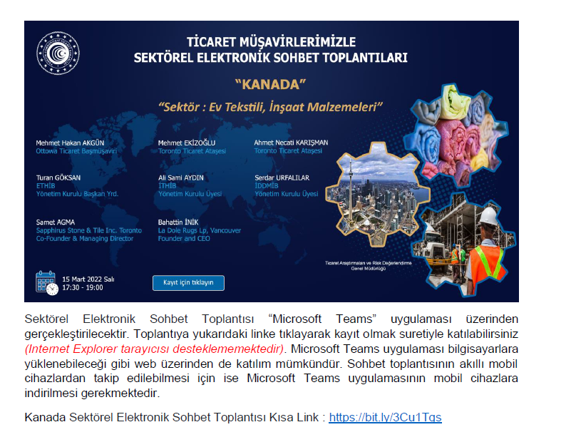 Ticaret Müşavirlerimizle Elektronik Sohbetler-Kanada